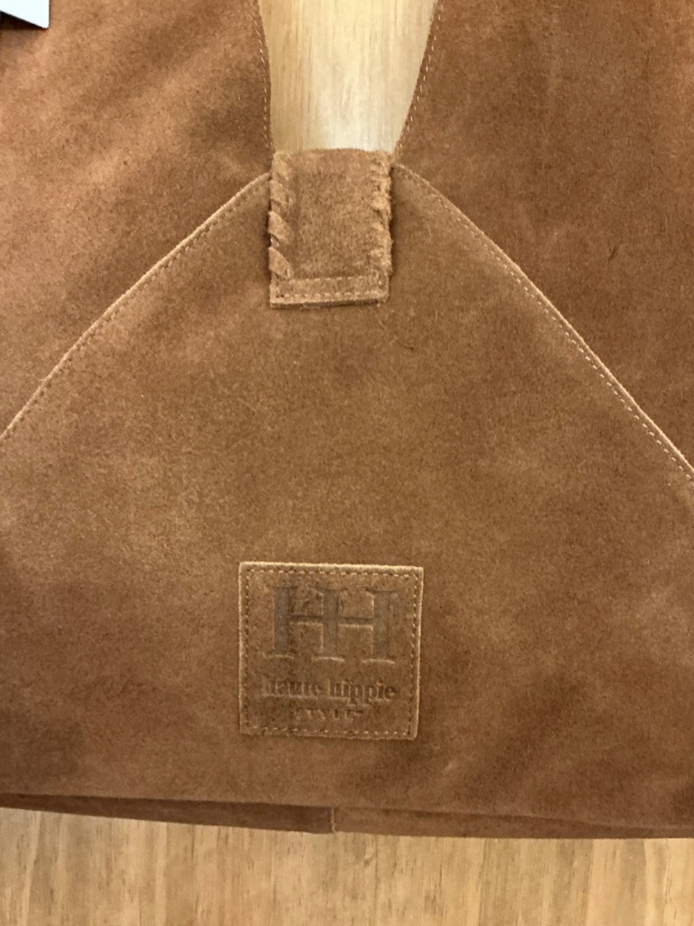 NWT Haute Hippie Triangle Suede Hobo Bag - Picture 4 of 6